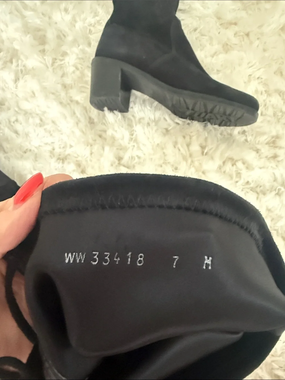 Stuart Weitzman Black Over-The-Knee Suede Block Heel Boots